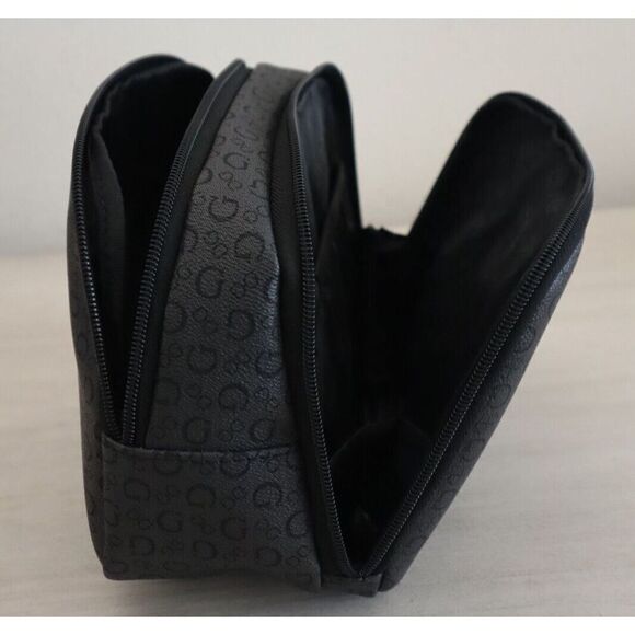 Guess T7200965 Women's Coal Allover Logo Junction Travel Cosmetic Makeup Bag - Picture 7 of 11